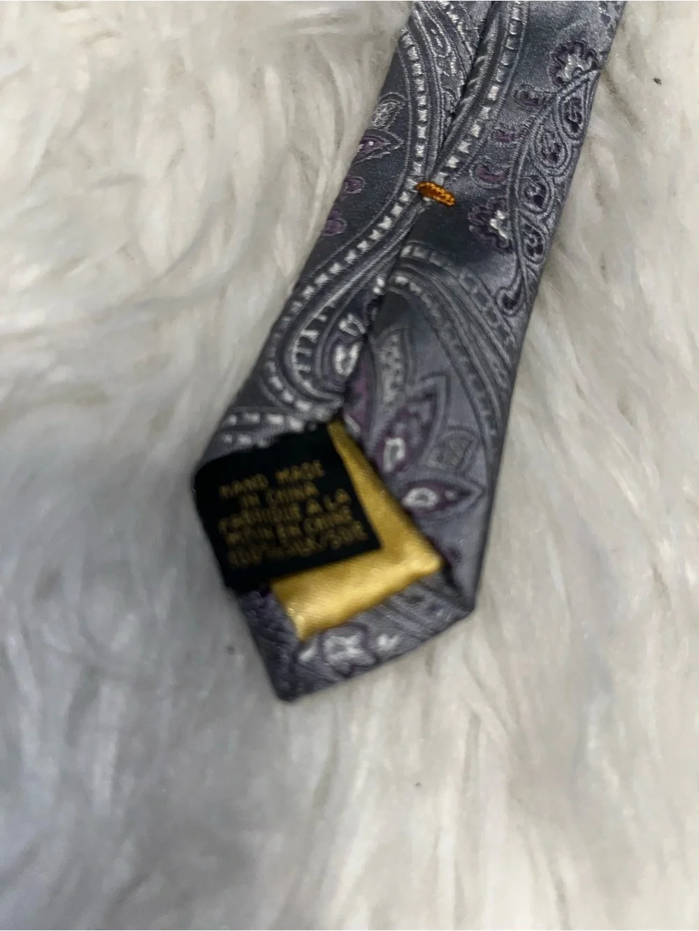 Silver Paisley Men's Tie - Classic Formal Style